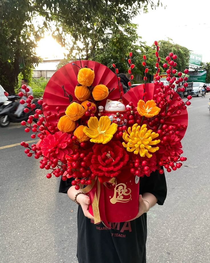 Giỏ hoa Tết sum vầy